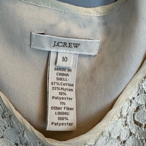 J. Crew ivory lined lace overly tank EUC size 10 - Picture 2 of 5